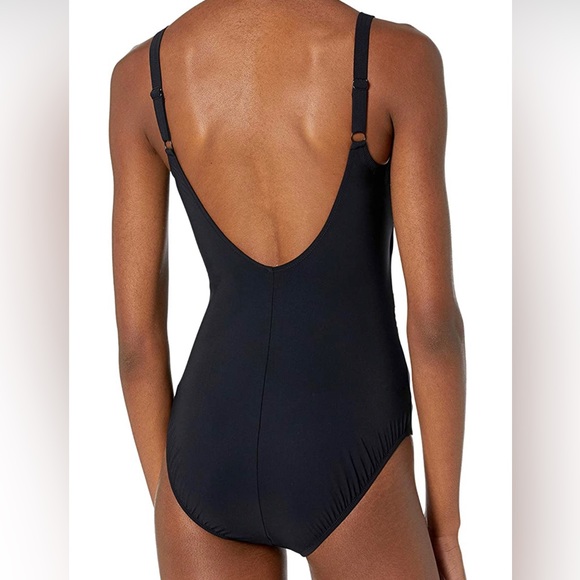 🔥GOTTEX🔥WOMEN’S THICK STRAP V-NECK ONE PIECE SWIMSUIT SIZE 10 NWT - Picture 2 of 2